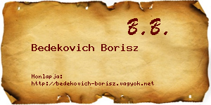 Bedekovich Borisz névjegykártya